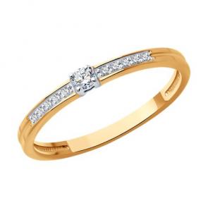 Золотое кольцо Diamant с бриллиантом 51-210-01988-1 фото