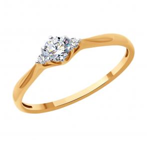 Золотое кольцо Diamant с бриллиантом 51-210-01996-1 фото