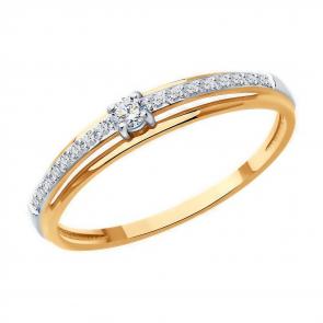 Золотое кольцо Diamant с бриллиантом 51-210-02013-1 фото