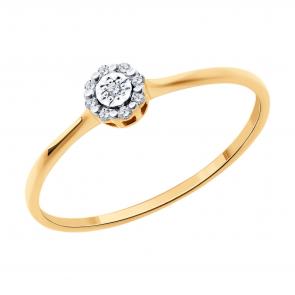 Золотое кольцо Diamant с бриллиантом 51-210-02061-1 фото