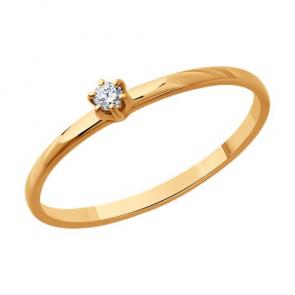 Золотое кольцо Diamant с бриллиантом 51-210-02164-1 фото