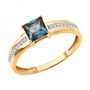 Золотое кольцо Diamant с гидротермальным александритом 51-210-02379-1 фото