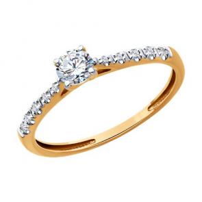 Золотое кольцо Diamant с бриллиантом 51-210-02416-1 фото