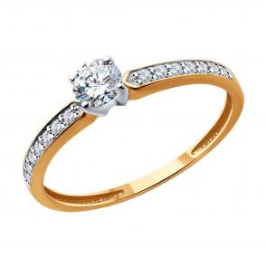 Золотое кольцо Diamant с бриллиантом 51-210-02459-1 фото