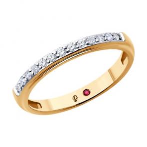 Золотое кольцо Diamant с рубином и бриллиантом выращенным 51-210-02525-1 фото