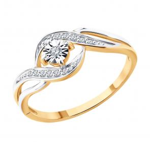 Золотое кольцо Diamant с бриллиантом 51-210-02920-1 фото