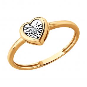 Золотое кольцо Diamant с бриллиантом 51-210-02943-1 фото