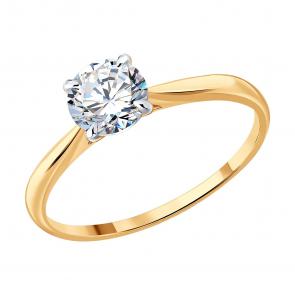 Золотое кольцо Diamant с бриллиантом выращенным 51-210-03031-1 фото