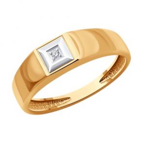 Золотое кольцо Diamant с бриллиантом 51-212-02221-1 фото
