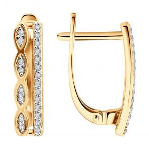 Золотые серьги SOKOLOV с бриллиантом 51-220-00489-1 фото