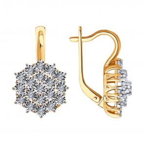 Золотые серьги Diamant с бриллиантом 51-220-00720-1 фото