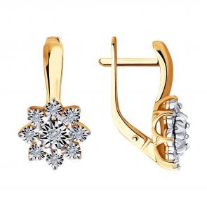 Золотые серьги Diamant с бриллиантом 51-220-00812-1 фото
