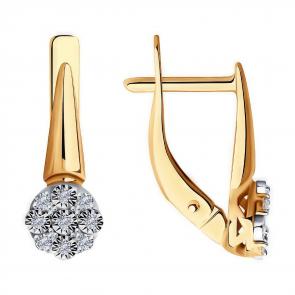 Золотые серьги Diamant с бриллиантом 51-220-01297-1 фото