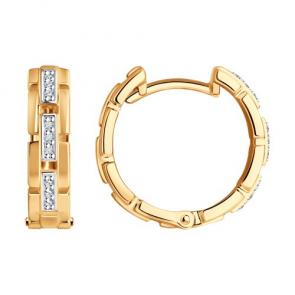 Золотые серьги Diamant с бриллиантом 51-220-01697-1 фото