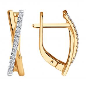 Золотые серьги Diamant с бриллиантом 51-220-01888-1 фото