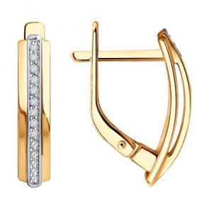 Золотые серьги Diamant с бриллиантом 51-220-01897-1 фото