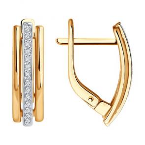 Золотые серьги Diamant с бриллиантом 51-220-01903-1 фото