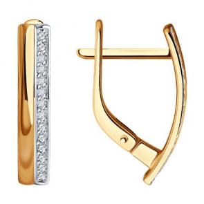 Золотые серьги Diamant с бриллиантом 51-220-01909-1 фото