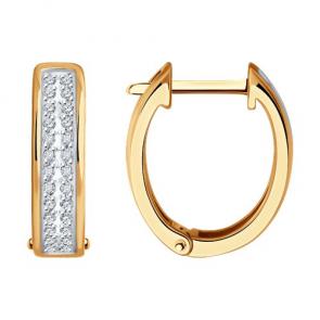 Золотые серьги Diamant с бриллиантом 51-220-01922-1 фото