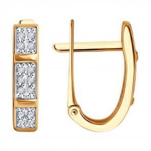 Золотые серьги Diamant с бриллиантом 51-220-01986-1 фото