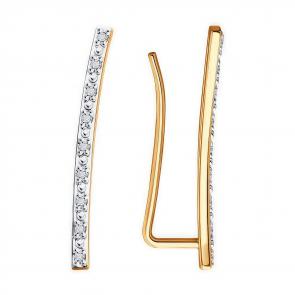 Золотые серьги Diamant с бриллиантом 51-220-02024-1 фото