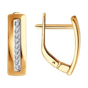 Золотые серьги Diamant с бриллиантом 51-220-02056-1 фото