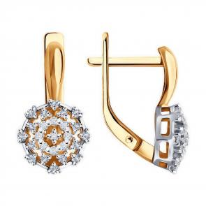 Золотые серьги Diamant с бриллиантом 51-220-02083-1 фото