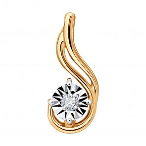Подвеска из комбинированного золота Diamant с бриллиантом 51-230-01415-1 фото