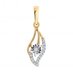 Подвеска из комбинированного золота Diamant с бриллиантом 51-230-01542-1 фото