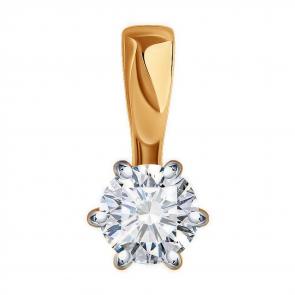 Золотая подвеска Diamant с рубином и бриллиантом выращенным 51-230-02166-1 фото