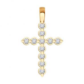 Золотая подвеска Diamant с бриллиантом и рубином 51-230-02589-1 фото