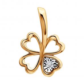 Подвеска из комбинированного золота Diamant с бриллиантом 51-230-02689-1 фото