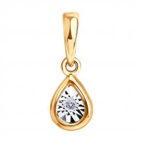Золотая подвеска Diamant с бриллиантом 51-230-02955-1 фото
