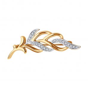 Золотая брошь Diamant с бриллиантом 51-240-02725-1 фото