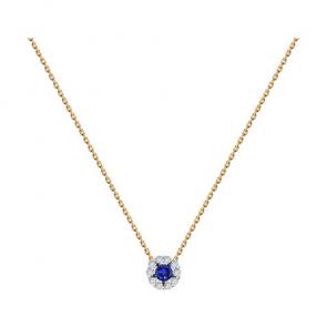 Золотое колье Diamant с бриллиантом и сапфиром 51-270-01768-1 фото