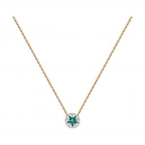 Золотое колье Diamant с бриллиантом и изумрудом 51-270-01768-2 фото