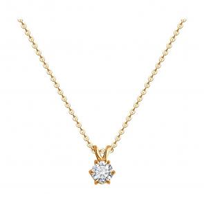 Золотое колье Diamant с рубином и бриллиантом выращенным 51-270-02375-1 фото