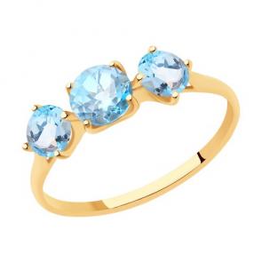 Золотое кольцо Diamant с топазом 51-310-00293-1 фото