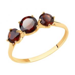 Золотое кольцо Diamant с гранатом 51-310-00293-2 фото