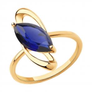 Золотое кольцо Diamant с сапфировым корундом 51-310-00608-2 фото