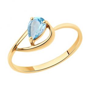 Золотое кольцо Diamant с топазом 51-310-00971-1 фото