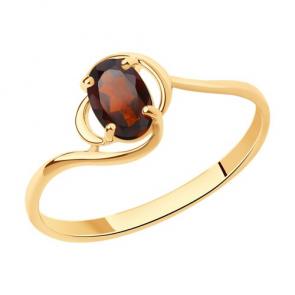 Золотое кольцо Diamant с гранатом 51-310-00972-2 фото