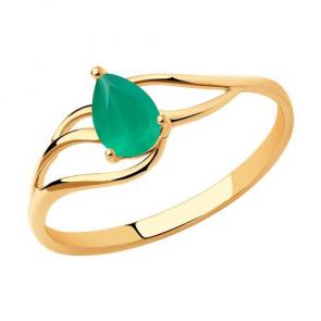 Золотое кольцо Diamant с агатом 51-310-00973-3 фото