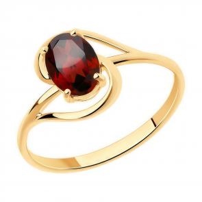 Золотое кольцо Diamant с гранатом 51-310-00984-2 фото