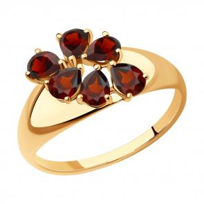 Золотое кольцо Diamant с гранатом 51-310-01433-1 фото