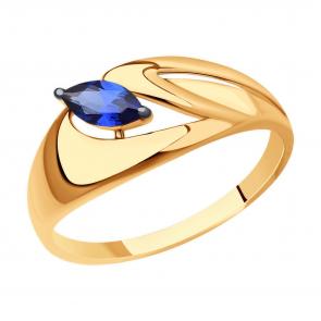Золотое кольцо Diamant с сапфировым корундом 51-310-01444-2 фото