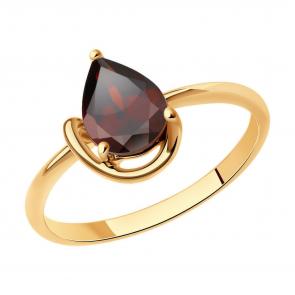 Золотое кольцо Diamant с гранатом 51-310-01560-1 фото
