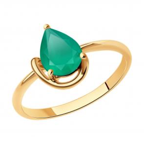 Золотое кольцо Diamant с агатом 51-310-01560-3 фото