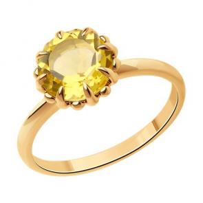 Золотое кольцо Diamant с цитрином 51-310-01761-3 фото