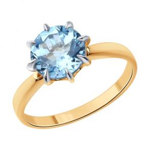 Золотое кольцо Diamant с топазом 51-310-01765-1 фото